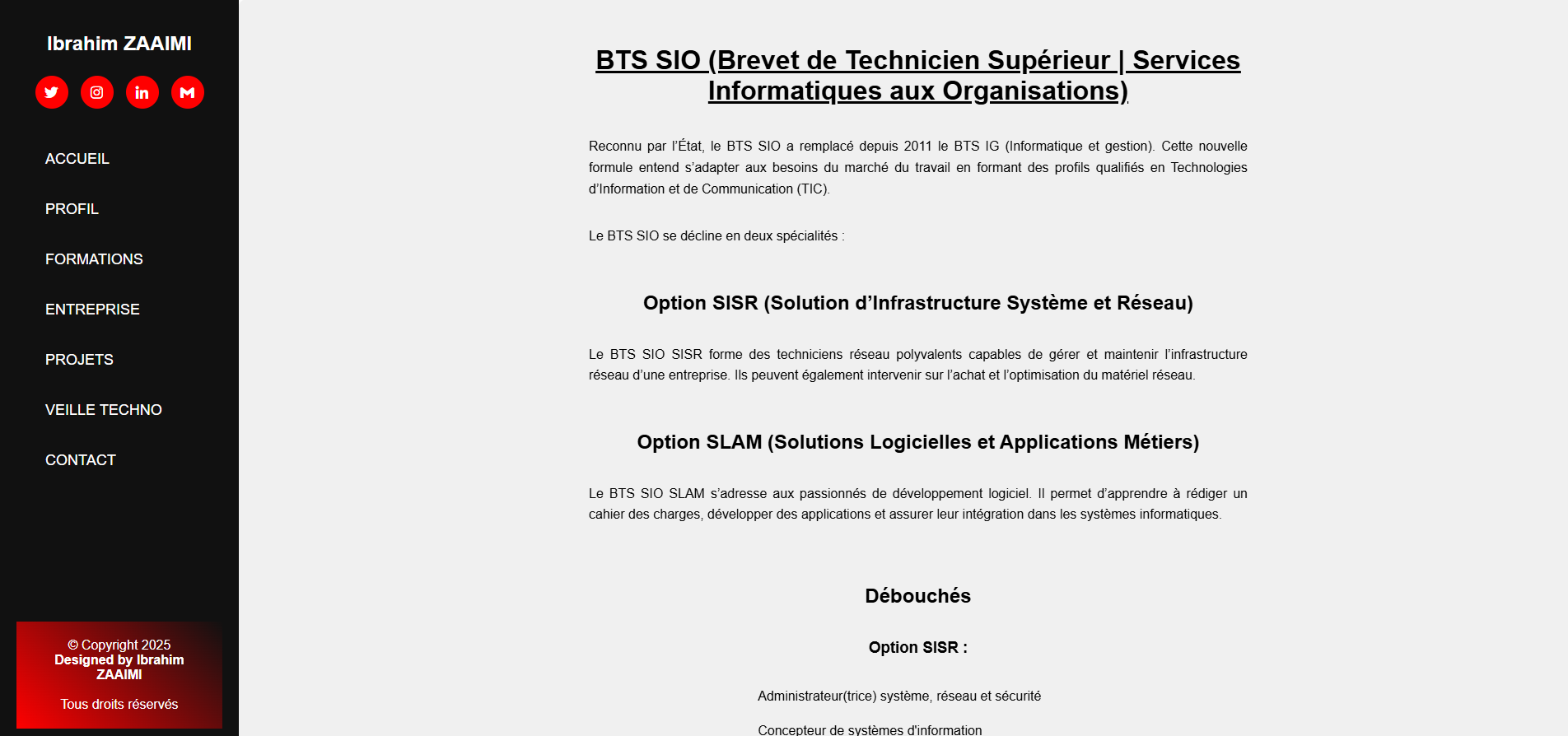 Présentation de la formation BTS SIO