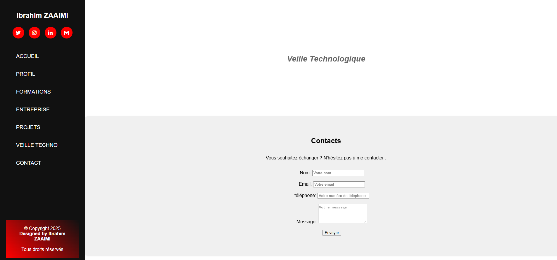 Liste des projets réalisés