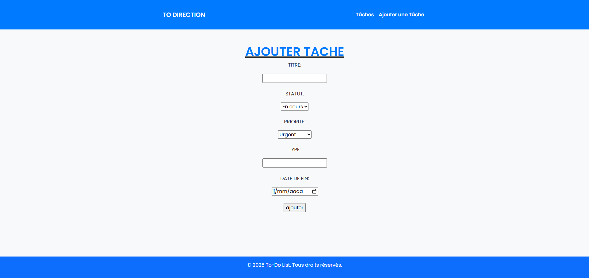 Ajout d’une tâche